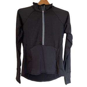 ATHLETA Black Plush Tech Half Zip Size Medium